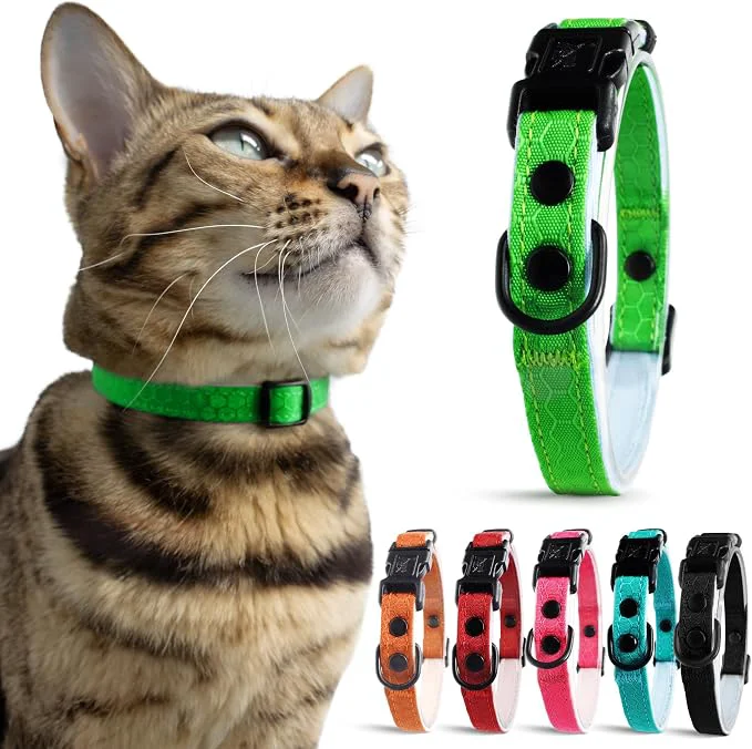 Consistent OutdoorBengal Green Cat Collar Breakaway Soft Padding Verified