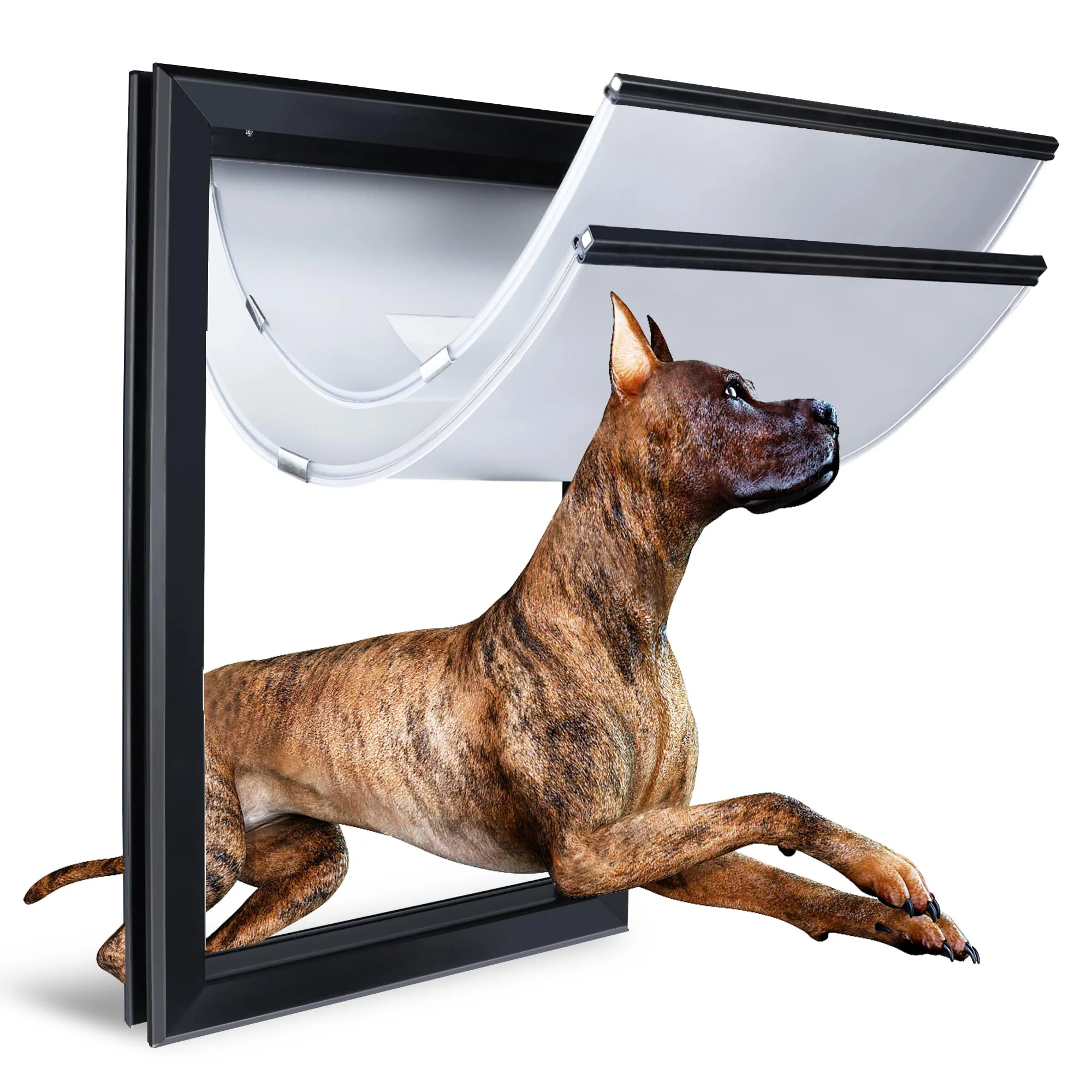 Elite HANIML XL Dog Door – Heavy-Duty Aluminum Extreme Weather Protection for Large to XXL Dogs up to 220 lbs Fine