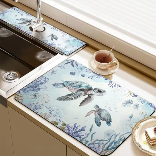 Effective 24.5 x 15.5 Dish Drying Mat 24 x 5.5 Sink Splash Guard Premium