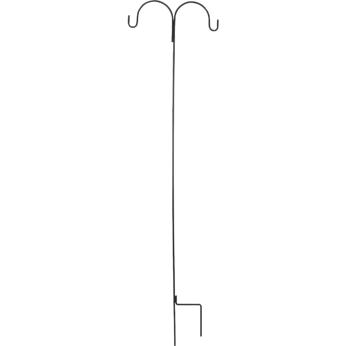Professional Garden 91 In. Black Wrought Iron Double Shepherd Hook Expertly Made