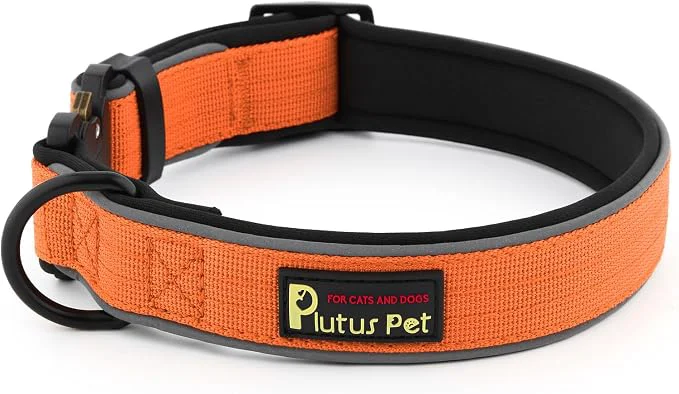 Reusable Plutus Pet Tactical Dog Collar Reflective Adjustable Heavy Duty Dog Collar Quality