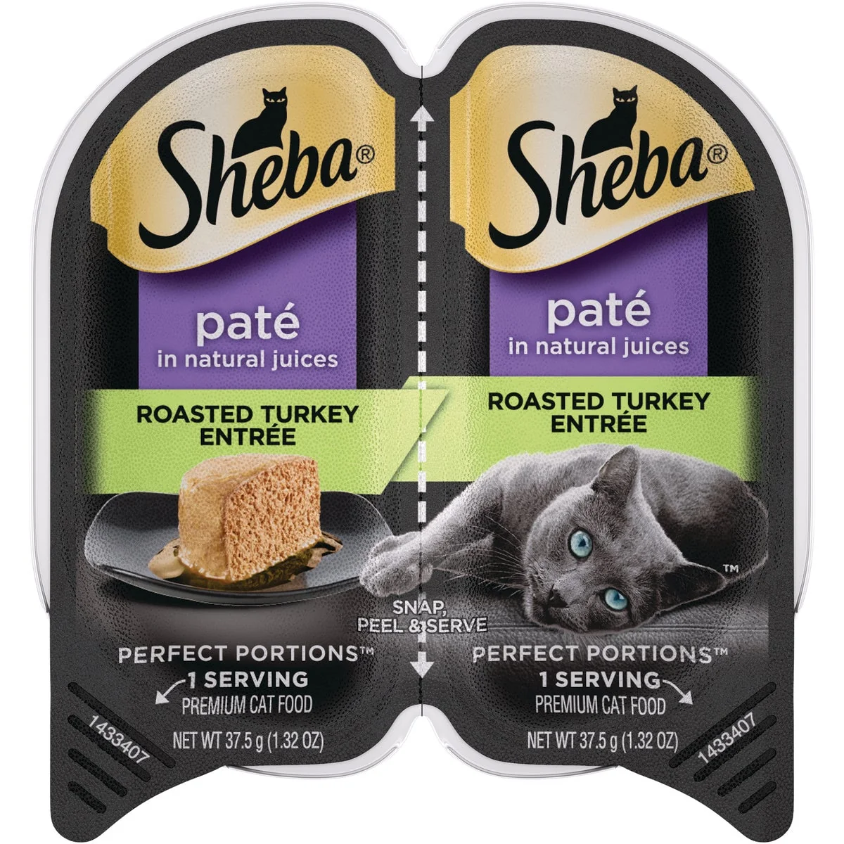 Advanced Sheba Portions Pate 2.6 Oz. Adult Roasted Turkey Wet Cat Food Relaxed