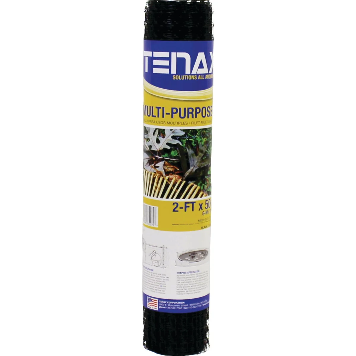 Trusted Tenax 3 4 In. x 1 In. Mesh 2 Ft. x 50 Ft. Black Multi-Purpose Net Green