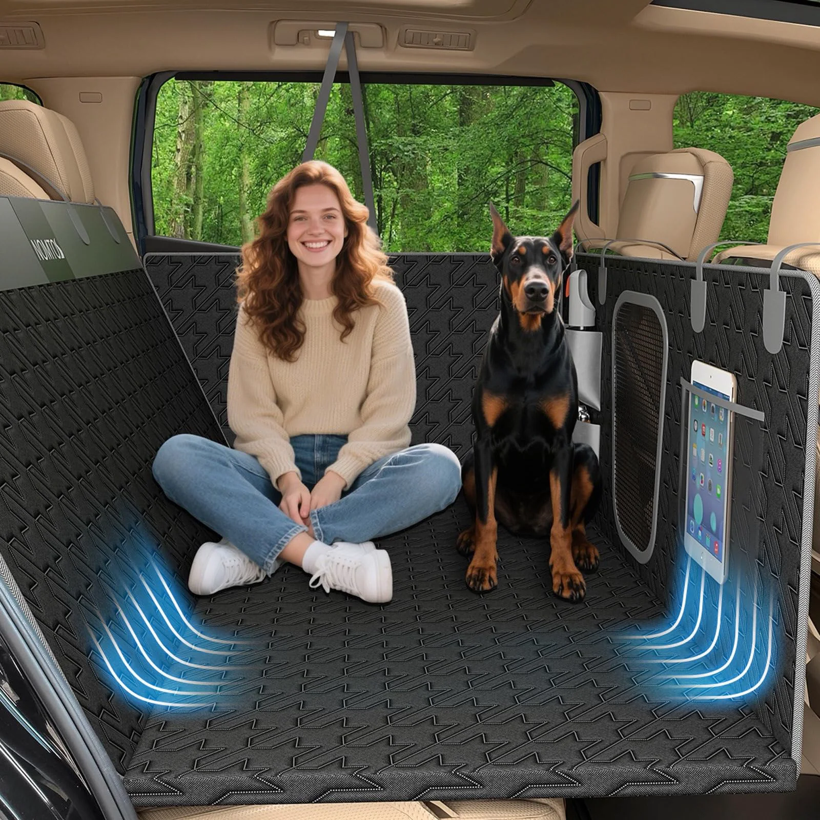 Artisan NOMTOS Upgraded Durable Hard Bottom Dog Car Seat Cover — Waterproof Foldable Rear Seat Hammock for SU Trucks XL High-Quality