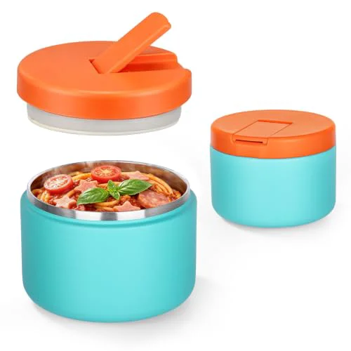Expertly Made 12oz Insulated Vacuum Food Jar with Buckle Lid Wide Mouth Soup Thermo for Hot Food Kids Leakproof Stainless Steel Lunch Container Official