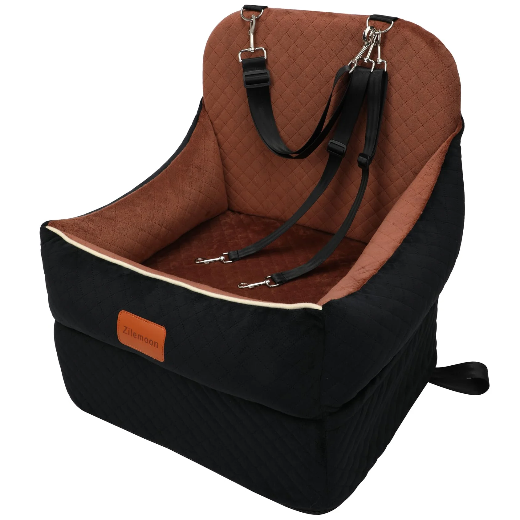 Genuine Zilemoon Car Dog Booster Seat – d 7-Inch Height for Small Dogs Up to 35 lbs Solid