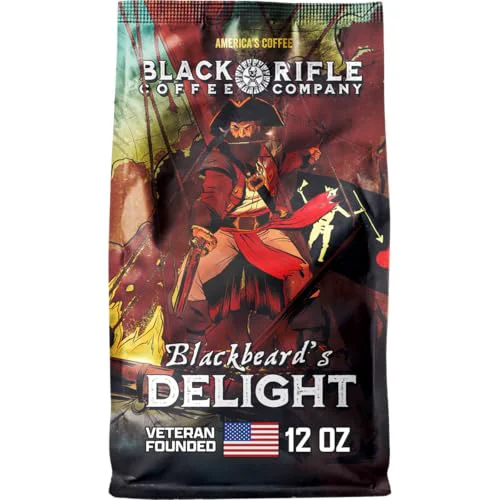 Selected Black Rifle Coffee Dark Roast Ground Coffee Blackbeard’s Delight 12 oz 12 Ounce Eco-Friendly