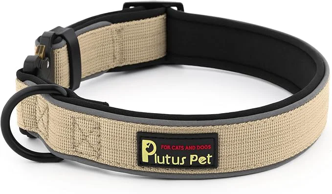 Sustainable Plutus Pet Tactical Dog Collar Reflective Adjustable Heavy Duty Dog Collar Modern
