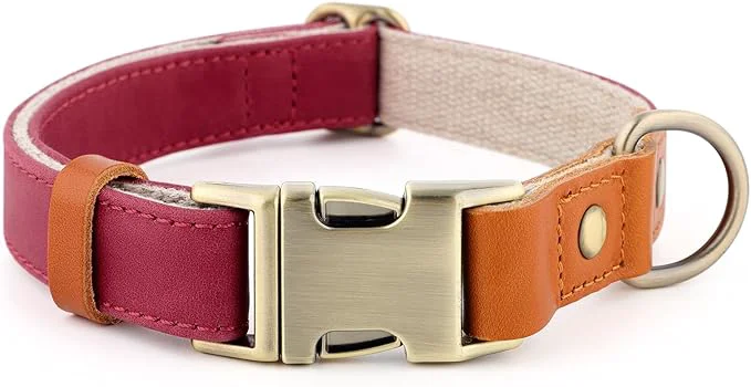 Elite Plutus Pet Leather Hemp Dog Collar – Adjustable Heavy Duty Pet Collar Carefully Designed