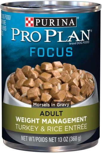 Consistent Purina Pro Plan Weight Management Turkey Rice Entrée In Gravy Adult Wet Dog Food 13-oz High-End