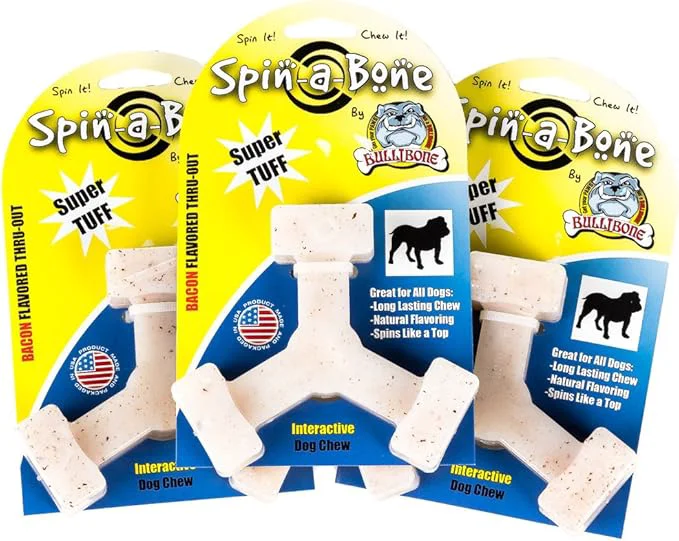 Trendy Bullibone Nylon Dog Chew Toy Spin-a-Bone – Interactive Dog Toy Triggers Natural Instincts and Improves Oral HealthAbout This Functional