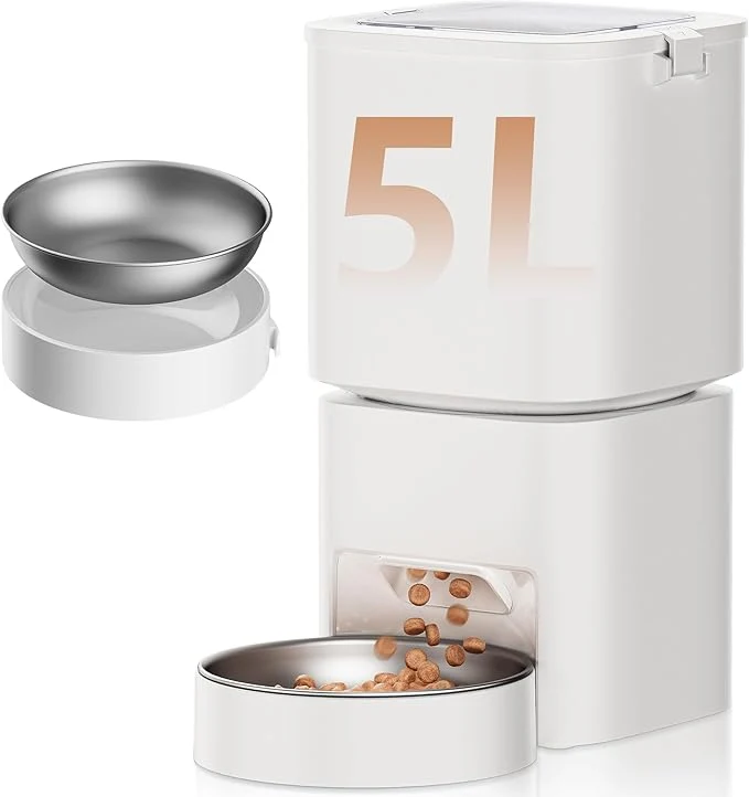 Long-Lasting 5L 21 Cups Automatic Cat Feeder Timed Automatic Pet Feeders Cat Dry Food Dispenser Dual Power 10 Meals Programmable 1-15 Portion Control Cats Feeder Pet Food Dispenser for Cats Puppy Not WiFi About ThisOverview Dependable