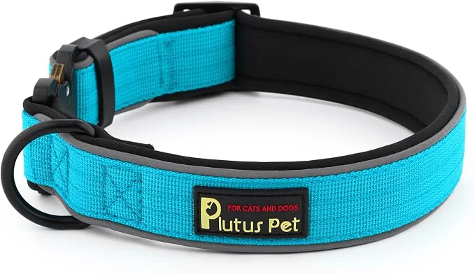 Easy-to-Use Plutus Pet Tactical Dog Collar Reflective Adjustable Heavy Duty Dog Collar Optimized