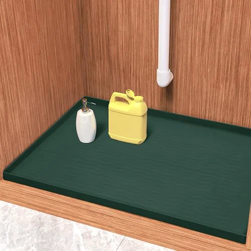 Smart Waterproof Silicone Under Sink Mat 31” x 22” Shelf Liner for Kitchen and Bathroom Crafted