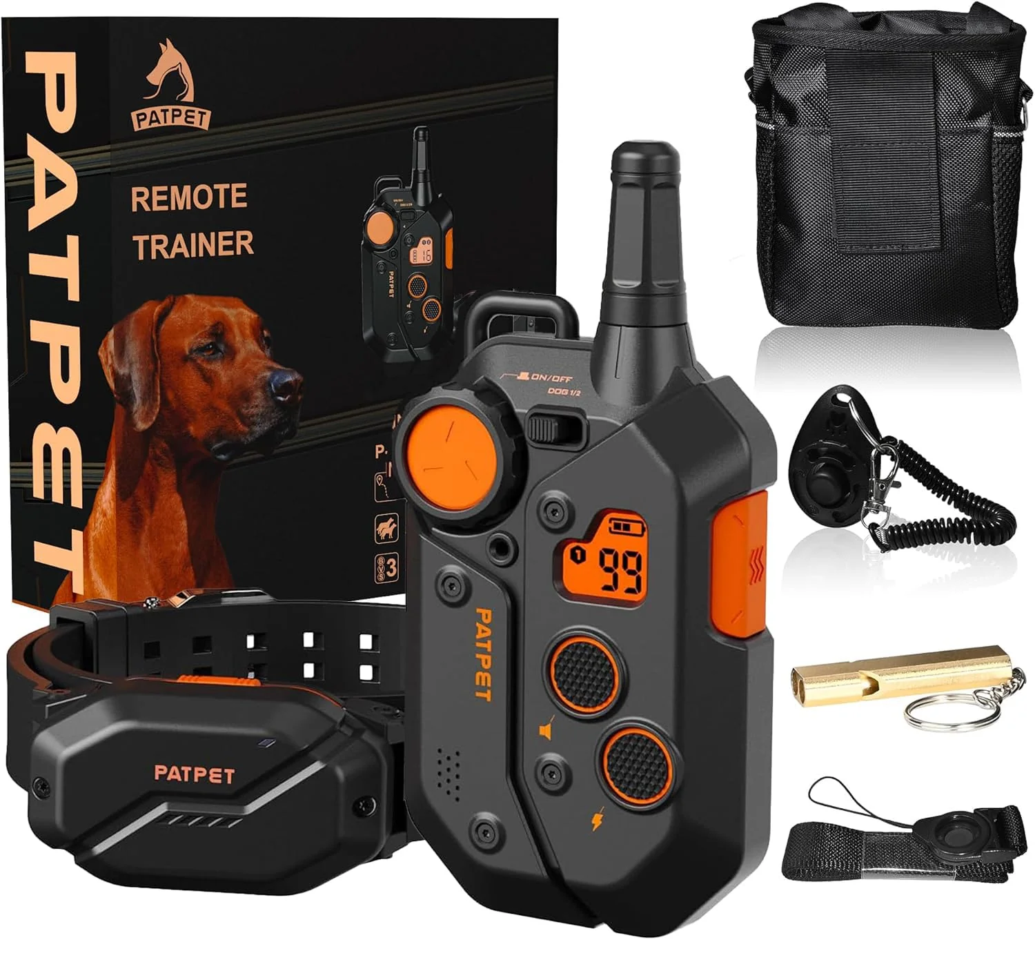 Detailed PATPET Dog Training Collar – 1.2 Mile Range 101 Levels Waterproof E-Collar for Large Dogs First-Class