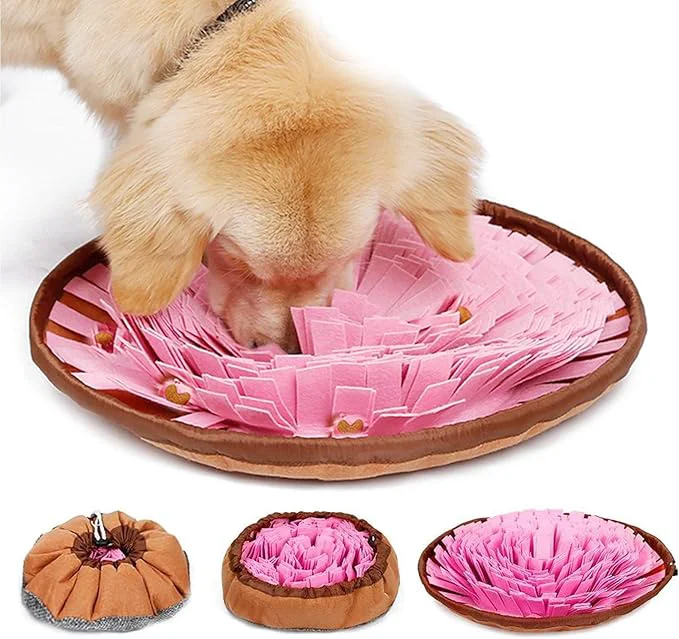 Long-Lasting Pet Snuffle Mat for Dogs 19 X 19 Dog Sniffing Pad Washable Dogs Slow Feeding Bowl Anti-Slip Dog Foraging Mat Nosework Training Blanket Dog Treat Dispenser Puzzle Toys PinkAbout This Selected