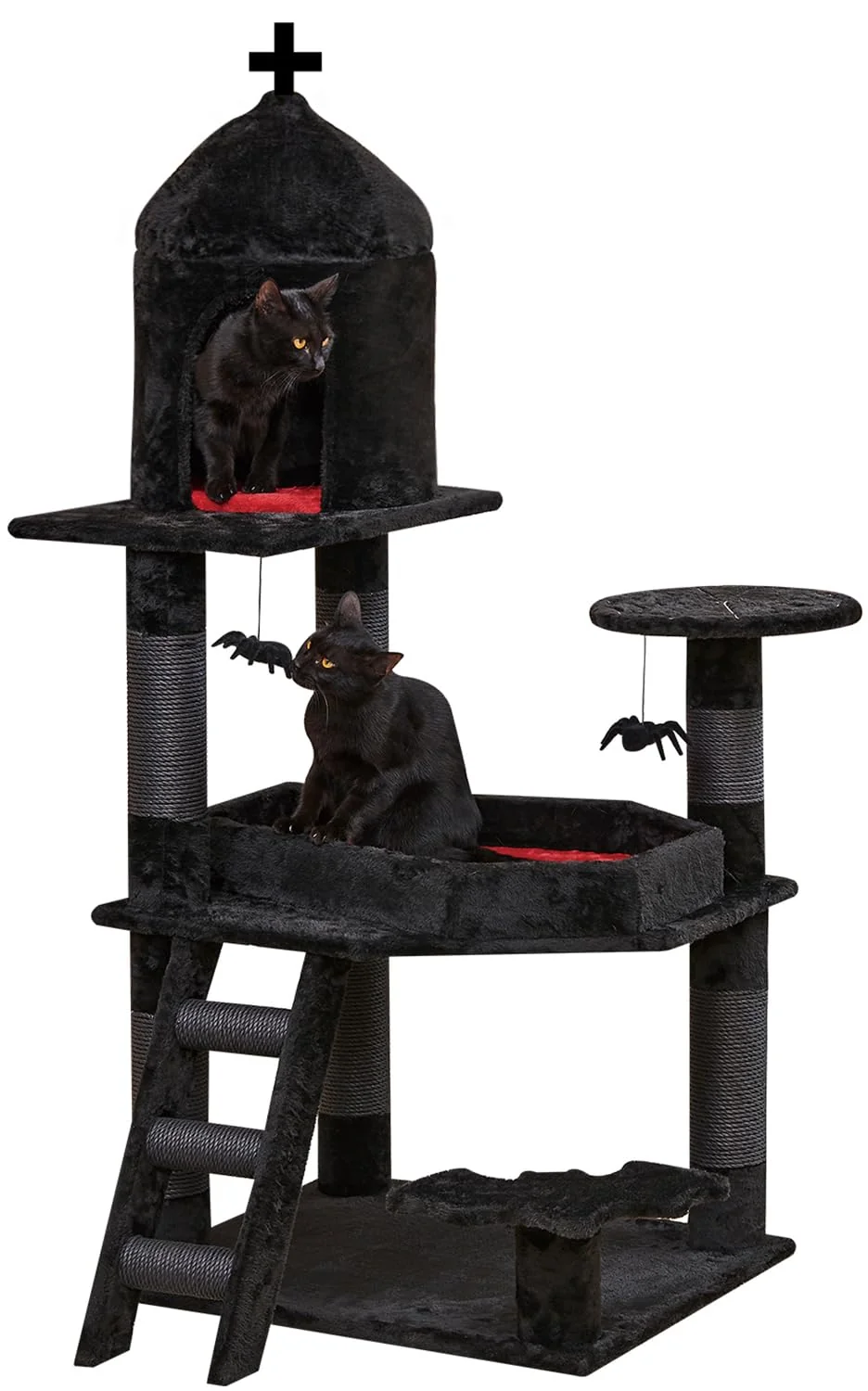 Comfortable YARUOMY Gothic Cat Tree with Coffin Bed – 55-inch Cat Tower for Large Cats Stable Stylish Proven