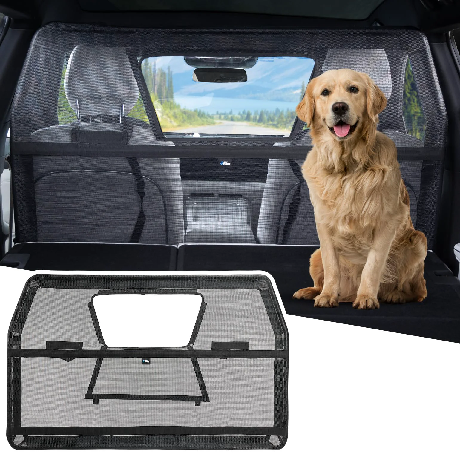 Specialty JOYTUTUS 52-inch Wide Dog Car Barrier with Visual Window — Escape-Proof Travel Gate for SU Sedans Trucks Sophisticated