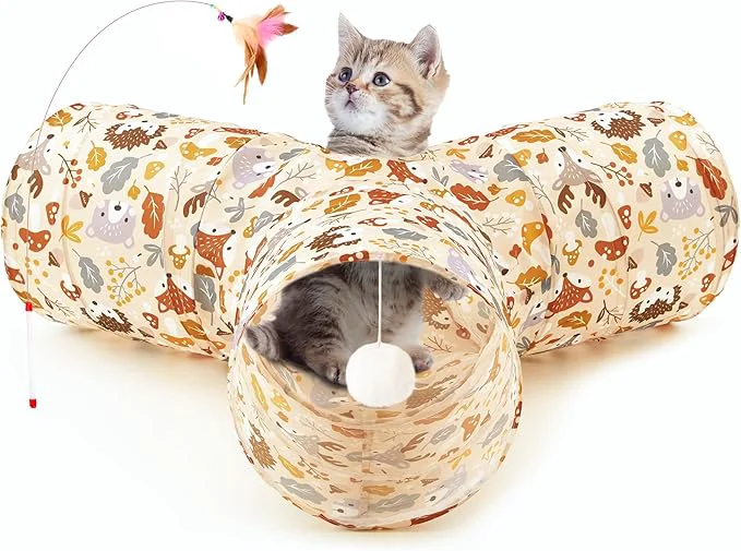 High-Performance Tempcore Pet Cat Tunnel Tube Cat Toys 3 Way Collapsible Cat Tunnels Premium Material