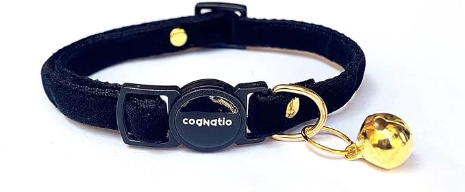 Green Safety Quick Release Cat Collars Double Velvet Consistent