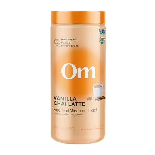 Comfortable OM Mushrooms SUPERFOODS Creamy Vanilla Chai with Organic Adaptogenic Mushrooms for Energy 8.47 Ounce Flexible