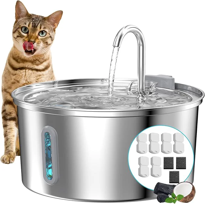Refined Cat Water Fountain Stainless Steel 108oz 3.2L Cat Fountain Professional