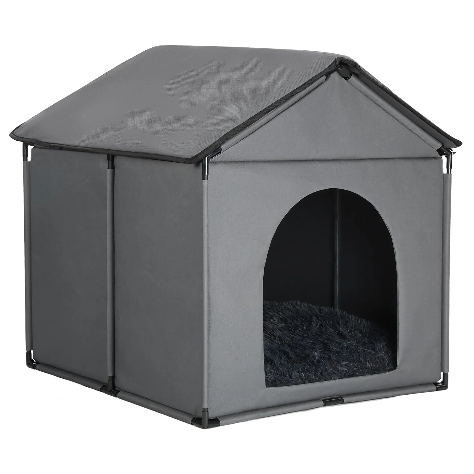 Classic LOOBMBNS Medium Dog House Soft Indoor Gray – 28x26x28in Internal 26x24x20in Expertly Made