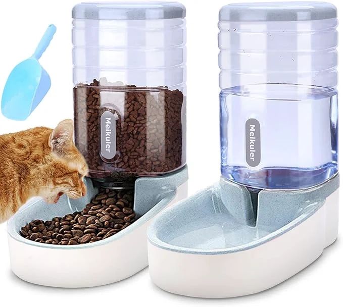 Consistent Meikuler Automatic Dog Cat Feeder and Water Dispenser Set Waterer and Gravity Food Feeder for Small Medium Dogs Cats Puppies Large Capacity 1 Gallon x 2 Grey About ThisOverview Effective