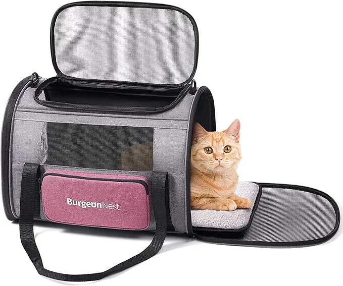 Enhanced BurgeonNest Cat Carriers for Medium Puppy Under 25 lbs Pet Carrier for Cats Secure