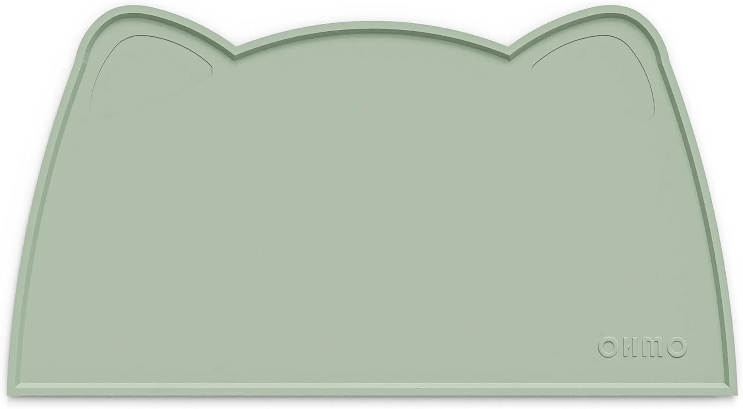Crafted OHMO – Cat Food Mat Silicone Pet Feeding Mat for Floor Non-Skid Waterproof Dog Water Bowl Tray Easy to Clean Pet Placemat Sage Green 18 9.8” Contemporary