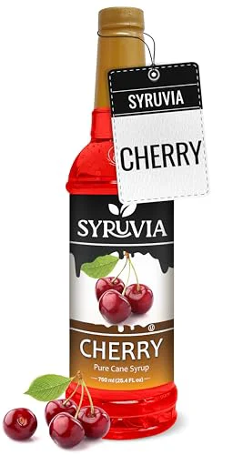 Advanced Cherry Syrup Flavored Syrup for Drinks 25.4 Fl Oz Clean