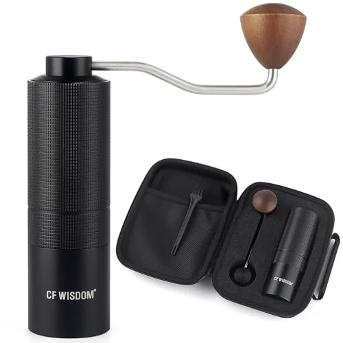 Consistent Portable Manual Coffee Grinder with Stainless Steel Conical Burr Certified