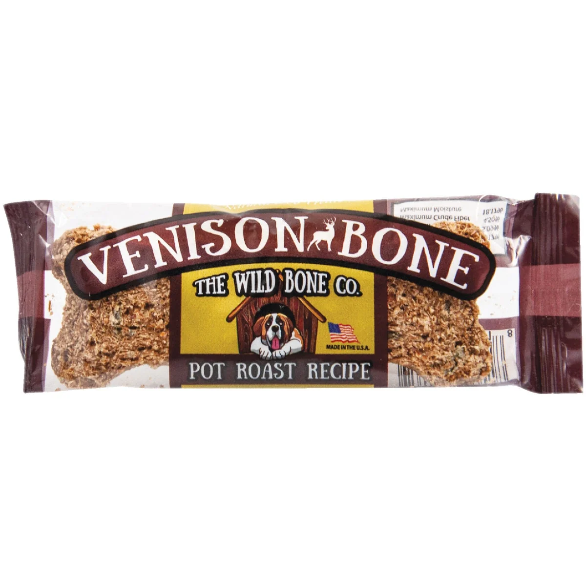 High-Grade The Wild Bone Company Venison Bone Pot Roast Jerky Dog Treat 1 Oz. Recyclable