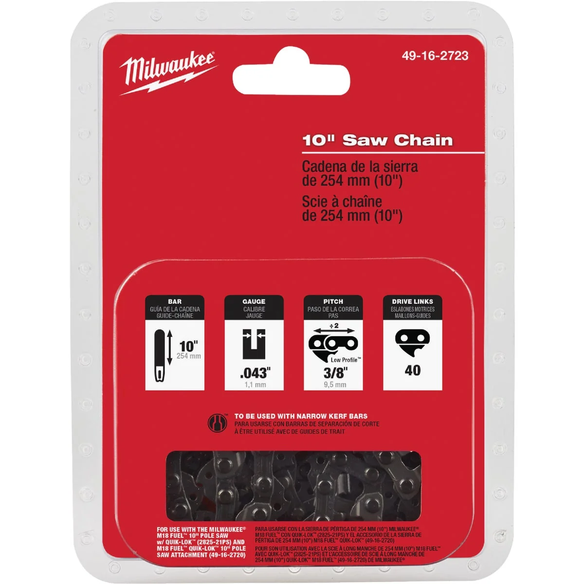 Organic Milwaukee 10 In. Pole Saw Chain Exceptional