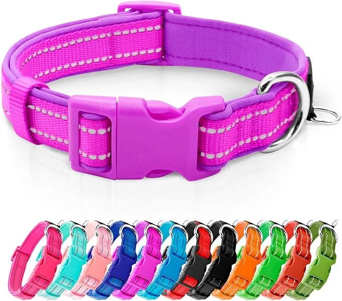 Convenient azuza Reflective Dog Collar Soft Neoprene Padded Pet Collar Modern