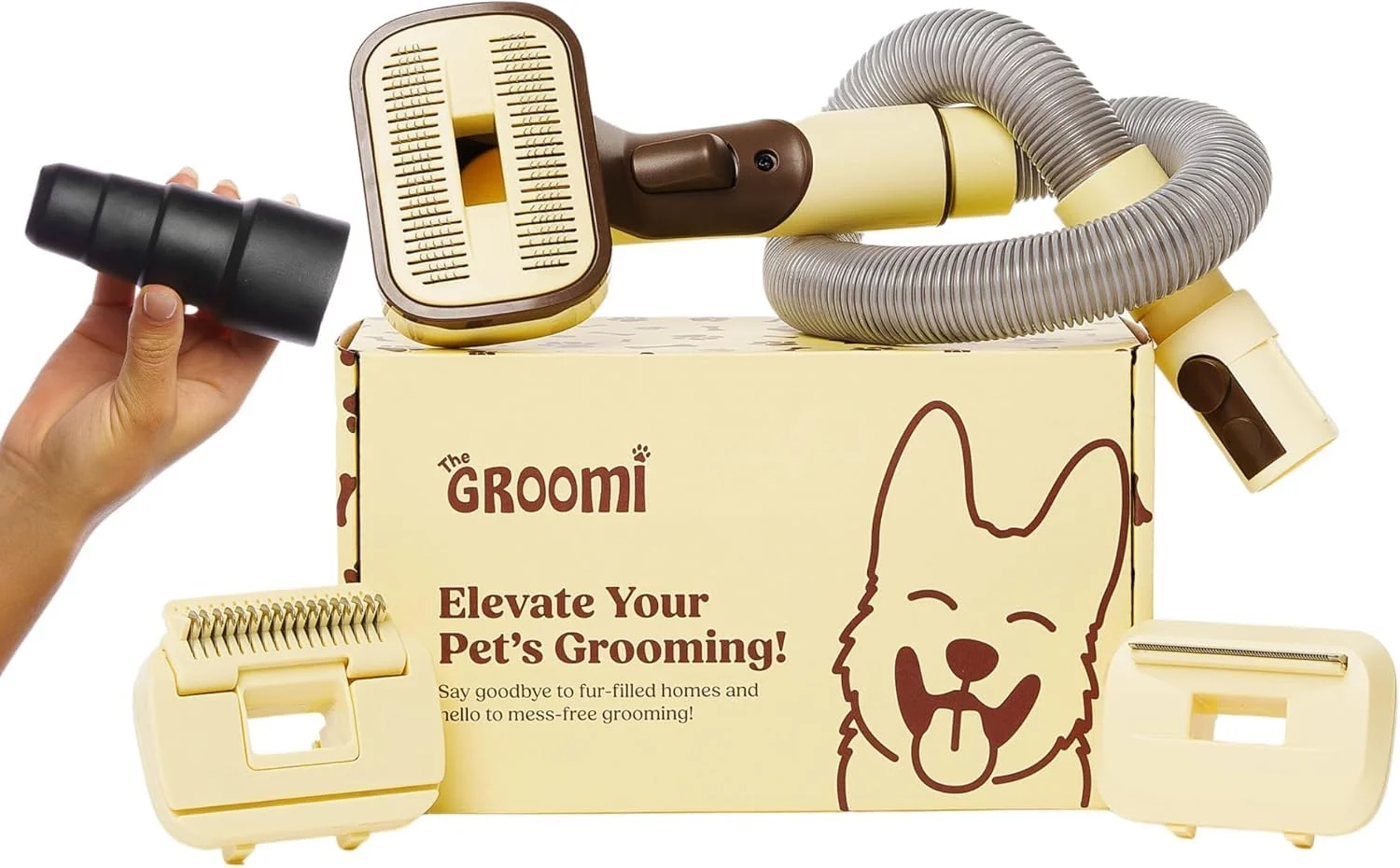 Traditional The Groomi Pet Brush Kit – 3-in-1 Vacuum Grooming Tool for All Breeds Flexible