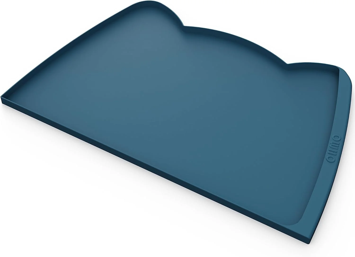Authentic OHMO Dog Food Mat Teal 24 15” w Residue Collection Pocket Silicone Pet Feeding Mat for Floor High Edges Anti Spills Waterproof Cat Water Bowl Tray Easy Clean Placemat Lightweight
