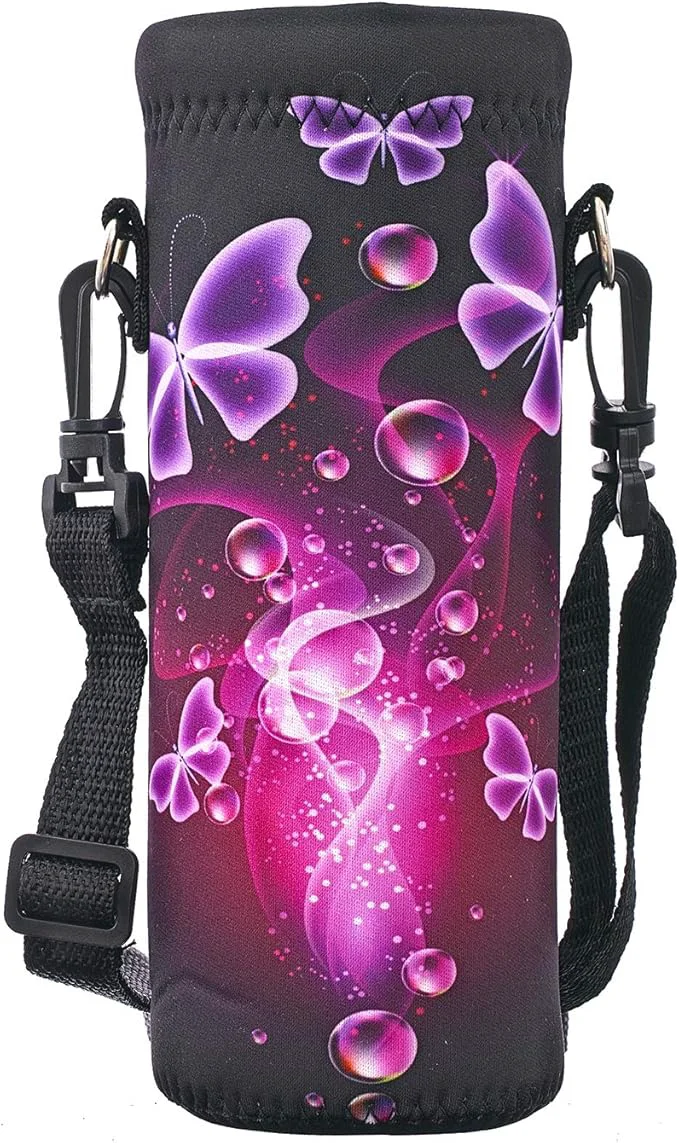 Exclusive AUPET Water Bottle Bag Carrier 24oz 32oz Insulated Neoprene bottle Sling Holder Case Pouch Cover for 1000ML 750ML Bottles with Shoulder Strap for walkingAbout This Organic