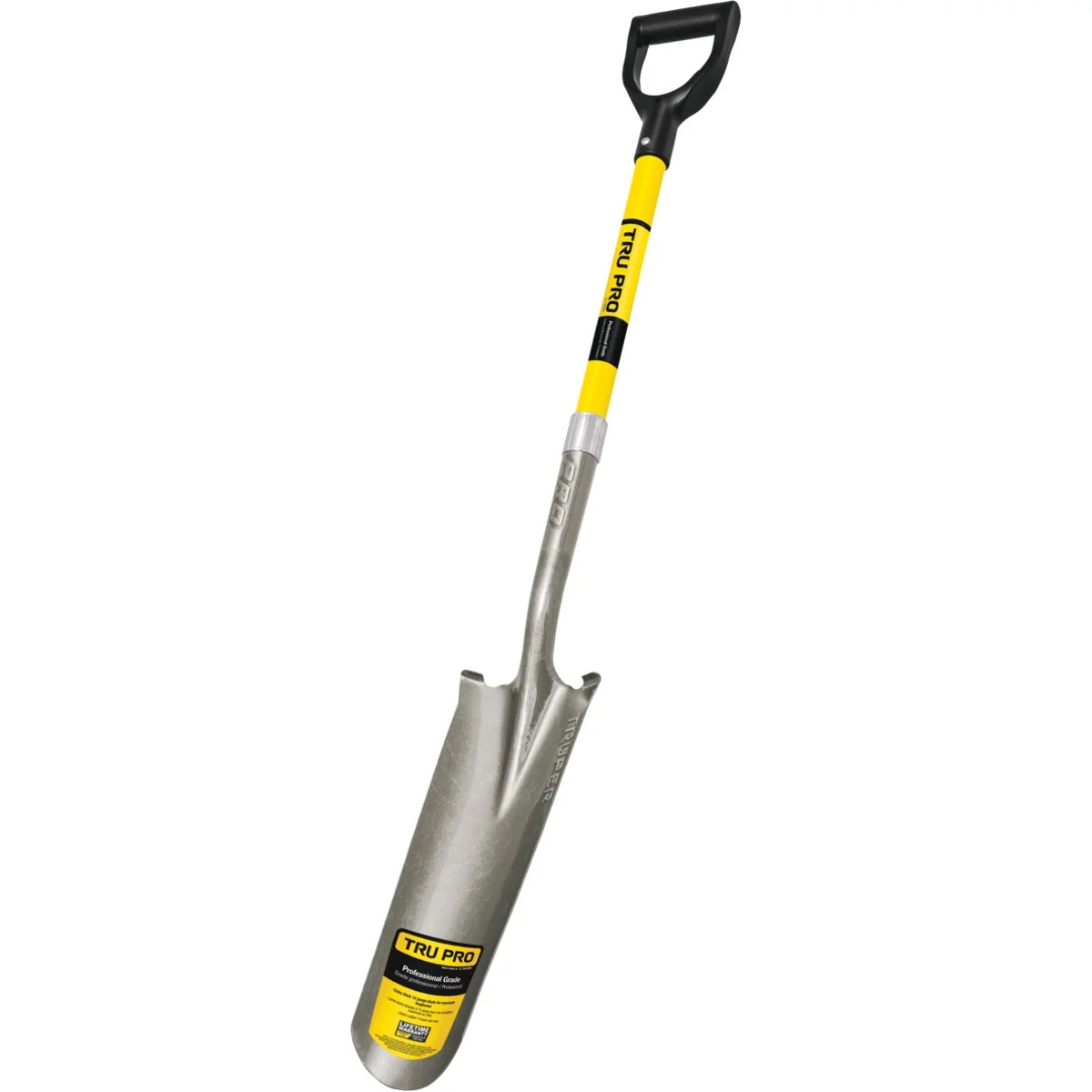 Original Truper Tru Pro 29 In. Fiberglass D-Handle Drain Spade High-Quality