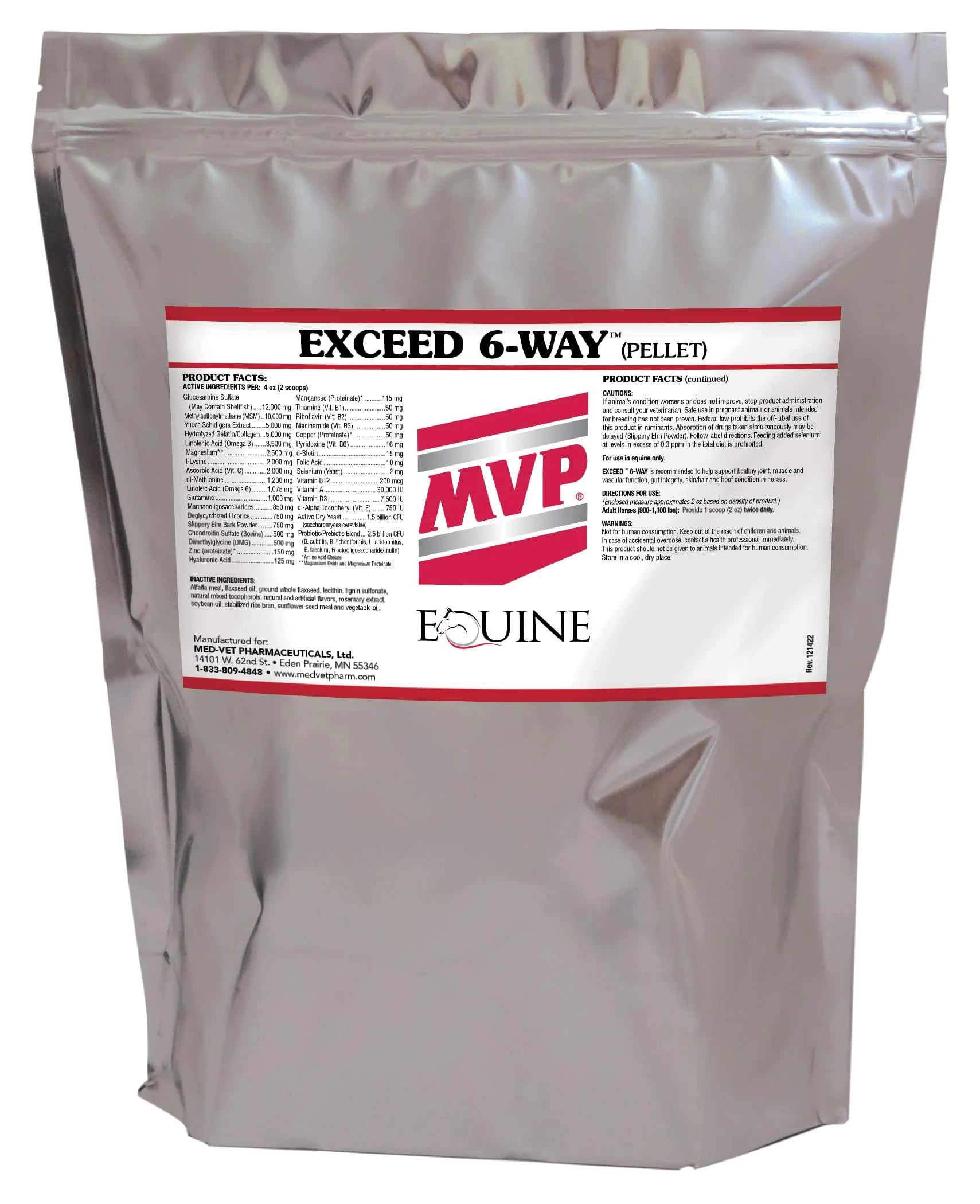Optimized MVP Exceed 6-Way Pellets 16lb – All-in-One Horse Joint Hoof Hair Digestion Muscle Support Solid