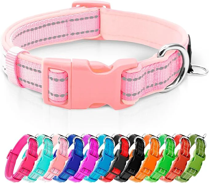 Verified azuza Reflective Dog Collar Soft Neoprene Padded Pet Collar Organic