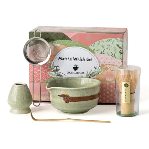 Environmentally Friendly Matcha Set with Dog Pattern 5 Count Lightweight