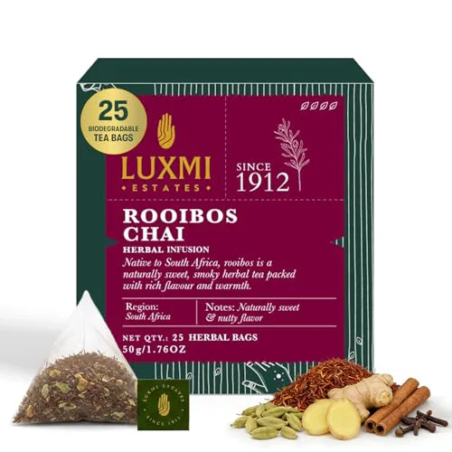 Casual Estates Rooibos Chai Herbal Tea 25 Count Certified