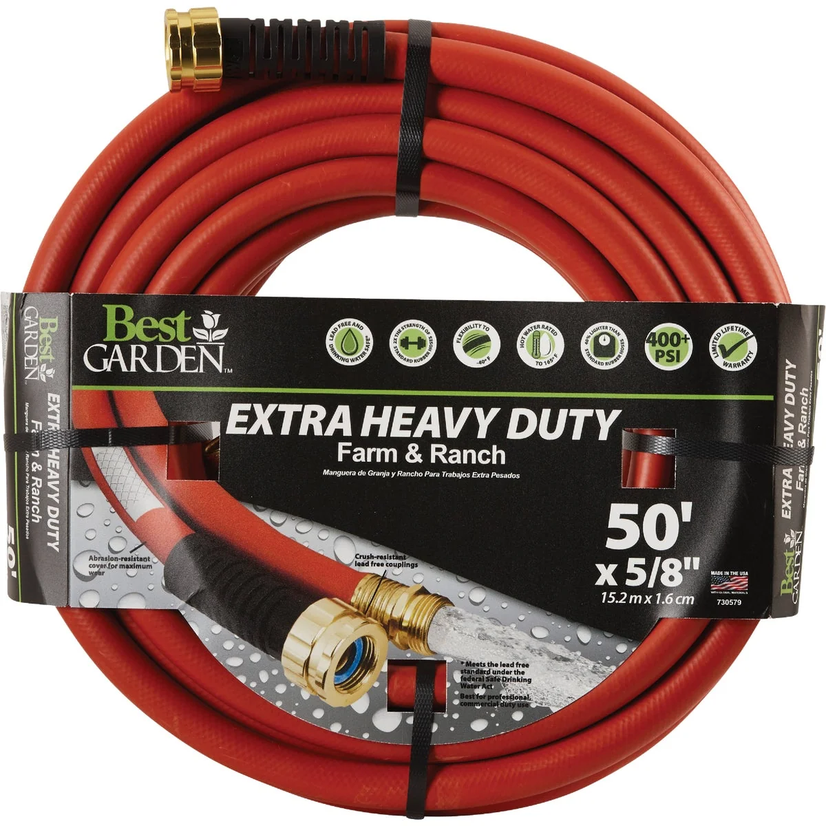 Convenient Garden Extra Heavy Duty Farm Ranch 5 8 In. Dia. x 50 Ft. L. Drinking Water Safe Hot Water Hose Exclusive