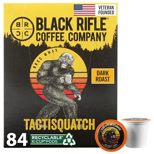 Classic Black Rifle Coffee Dark Roast K Cup Coffee Tactisquatch 84 Count Safe