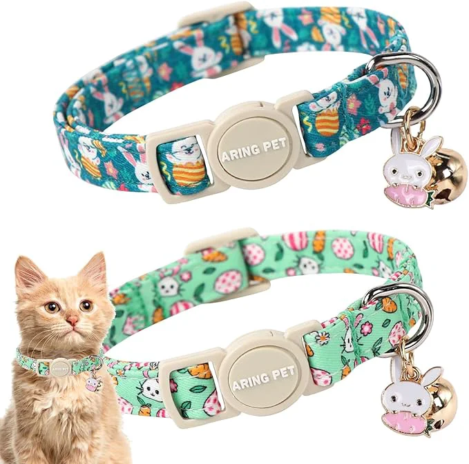 Quality ARING PET 2 Pack Easter Cat Collars-Cute Bunny Cat Collar Breakaway Comfortable