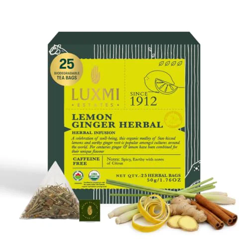 Trendy Estates Lemon Ginger Herbal Tea 25 Count Elegant