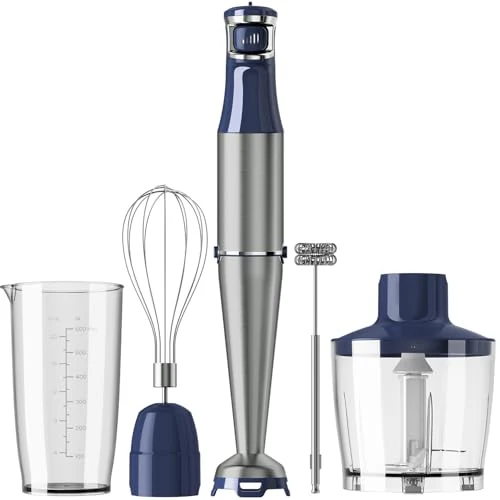 Green Immersion Blender Handheld 5 in 1 Hand Blender Set 1100W Heavy Duty Proven