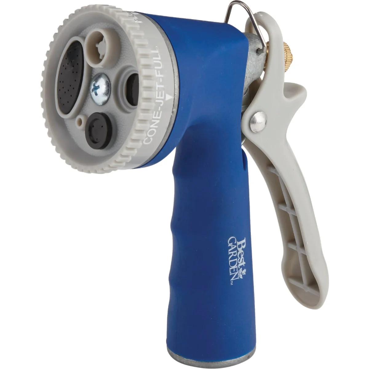 Convenient Garden Metal 5-Pattern Nozzle with Comfort Grip Blue Gray Fashionable
