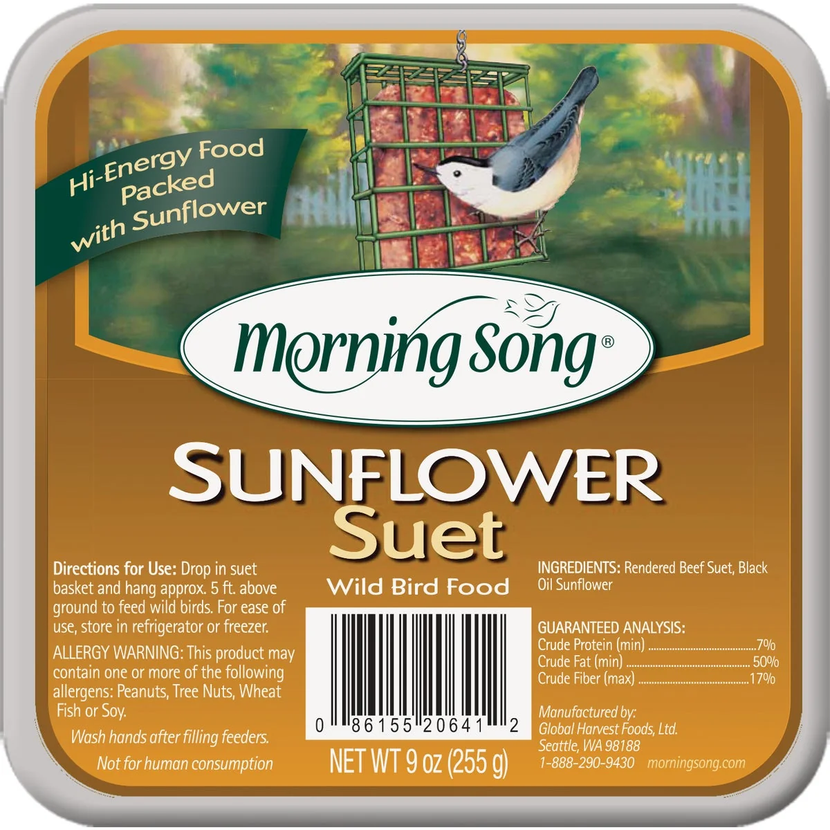 Versatile Morning Song 9 Oz. Sunflower Suet Smart